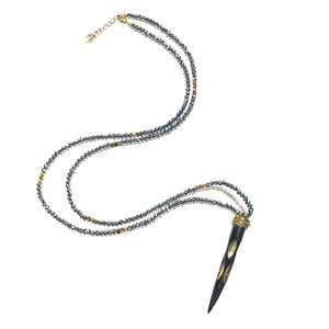 Handmade long horn necklace